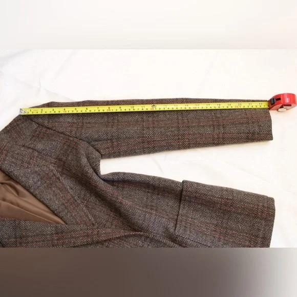 Vintage 80s S.B. II By Bitterman Women's Wool Plaid & Herringbone Blazer Jacket - Picture 10 of 11